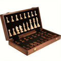 Chess Set Solid Wood Fixed-Base 34-Piece