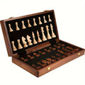 Chess Set Solid Wood Foldable Board Handcrafted Pieces