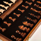 Chess Set Solid Wood Foldable Board Handcrafted Pieces