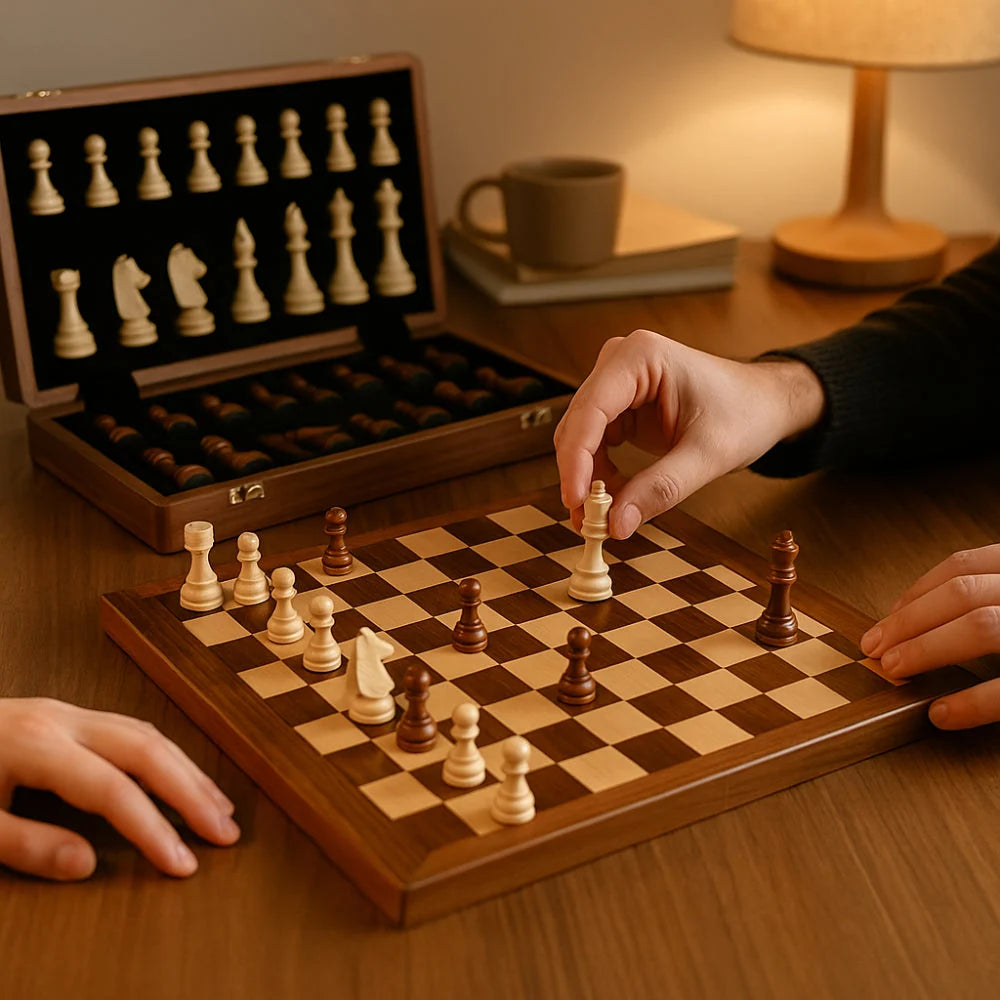 Chess Set Solid Wood Integrated Storage