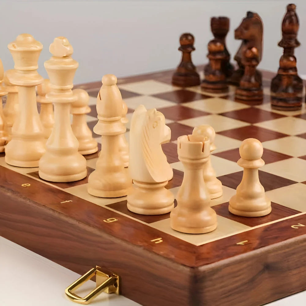 Chess Set Solid Wood Integrated Storage