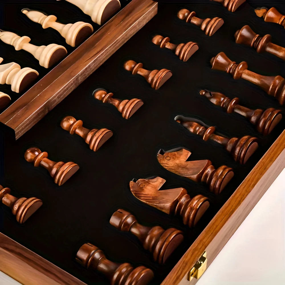 Chess Set Solid Wood Integrated Storage
