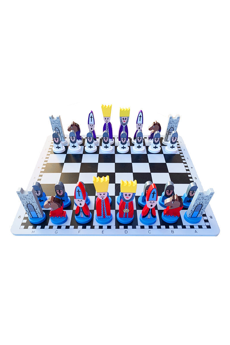 Chess Set Wooden Kid-Friendly 11.8 Inch Board