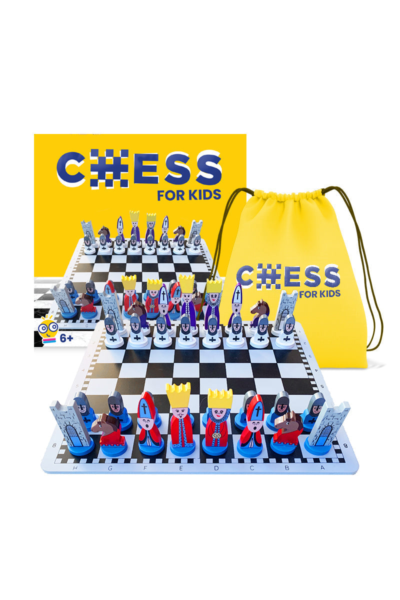 Chess Set Wooden Kid-Friendly 11.8 Inch Board
