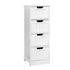 Chest of Drawers Narrow White 4 Drawers