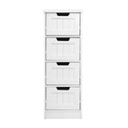 Chest of Drawers Narrow White 4 Drawers