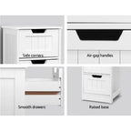 Chest of Drawers Narrow White 4 Drawers