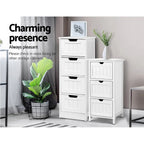 Chest of Drawers Narrow White 4 Drawers