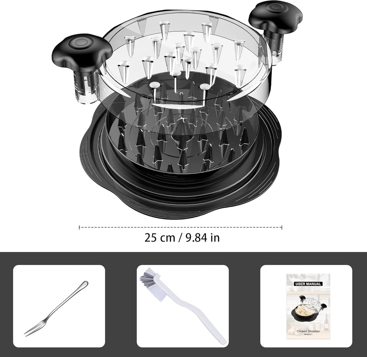 Chicken Shredder Ergonomic Non-Slip Handle Twist Mechanism