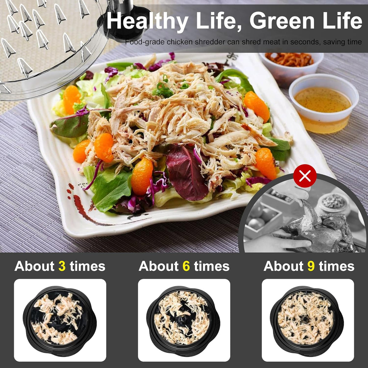 Chicken Shredder Ergonomic Non-Slip Handle Twist Mechanism