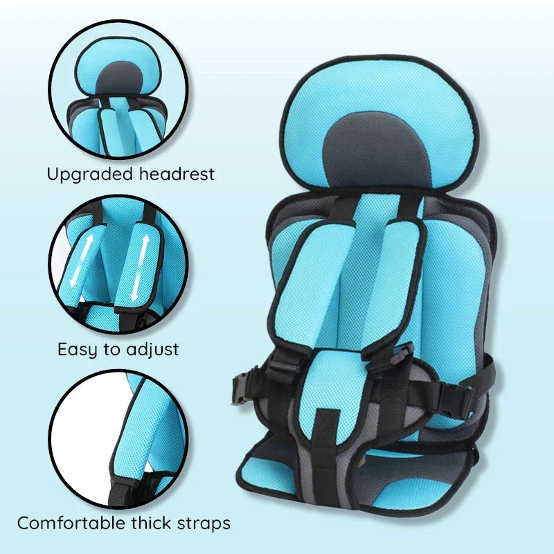 Child Car Seat Cushion Ergonomic Breathable Foldable