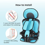 Child Car Seat Cushion Ergonomic Breathable Foldable