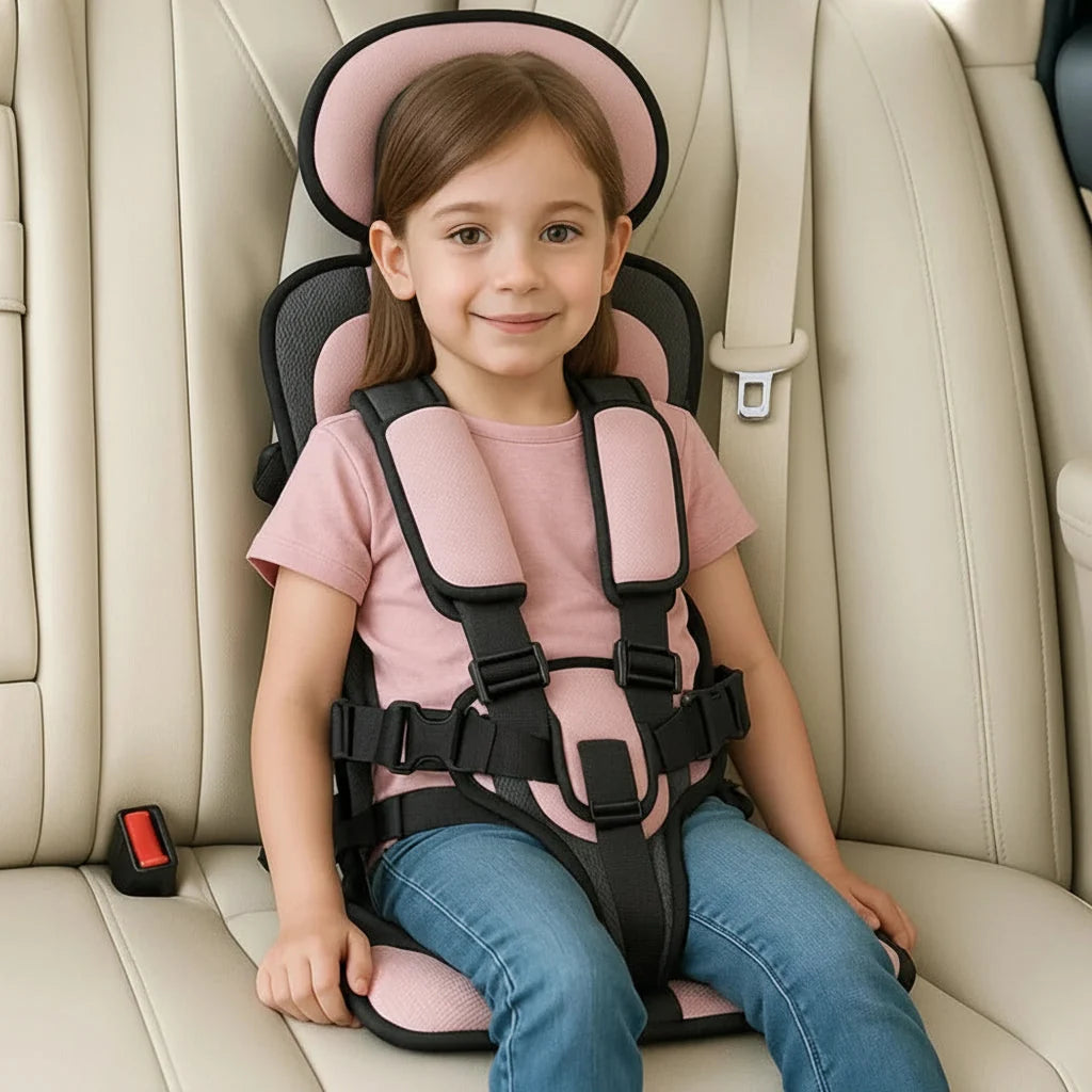 Child Travel Seat Compact Foldable Five-Point Harness & Padded Support