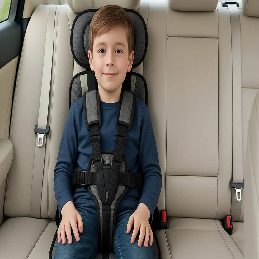 Child Travel Seat Compact Foldable Five-Point Harness & Padded Support