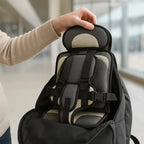 Child Travel Seat Compact Foldable Five-Point Harness & Padded Support