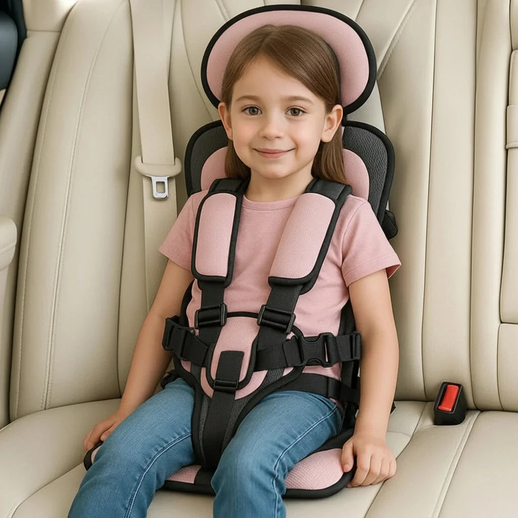 Child Travel Seat Compact Foldable Five-Point Harness & Padded Support