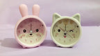 Children's Alarm Clock Bunny Shaped Silent Soft Night Light