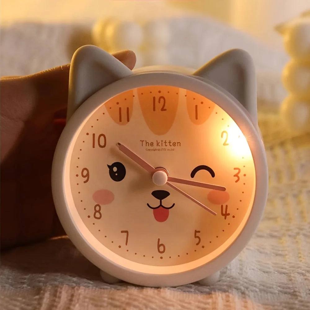 Children's Alarm Clock Silent Operation Night Light Bunny Motif