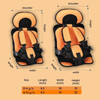 Children’s Car Seat Cushion Breathable Mesh Five-Point Harness