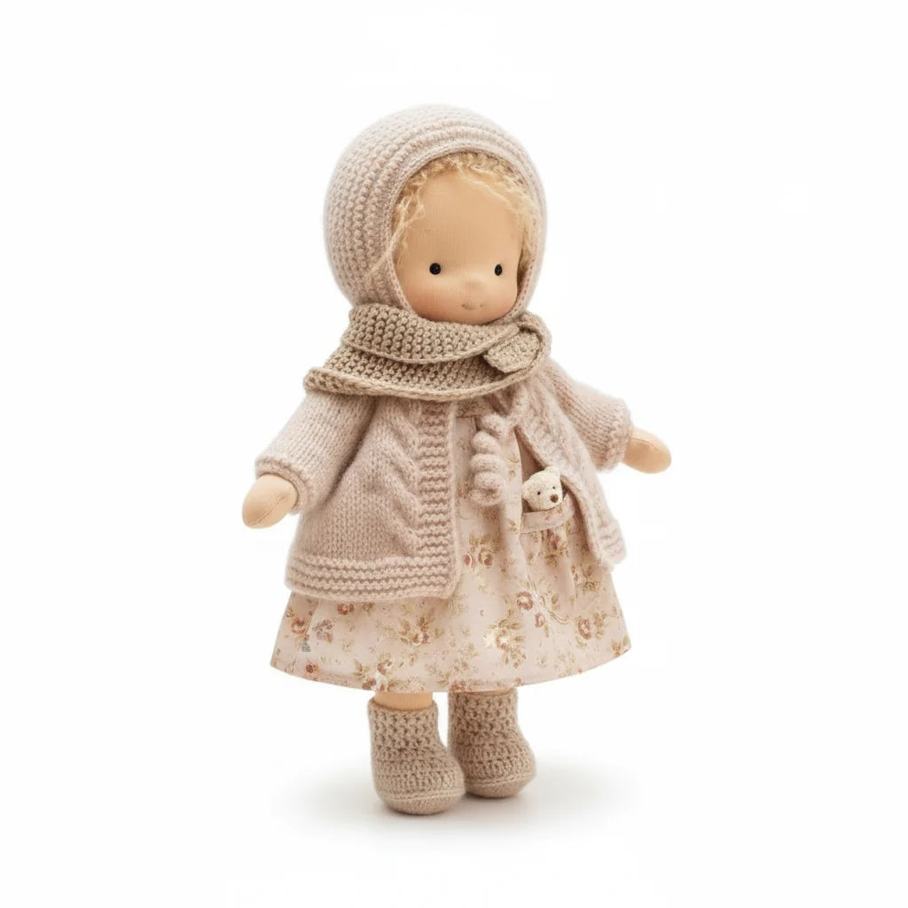 Children's Doll Waldorf-Style Organic Cotton Hypoallergenic Filling