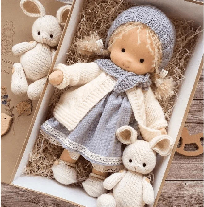 Children's Doll Waldorf-Style Organic Cotton Hypoallergenic Filling