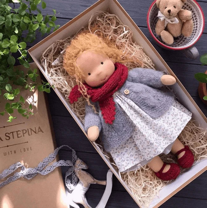 Children's Doll Waldorf-Style Organic Cotton Hypoallergenic Filling