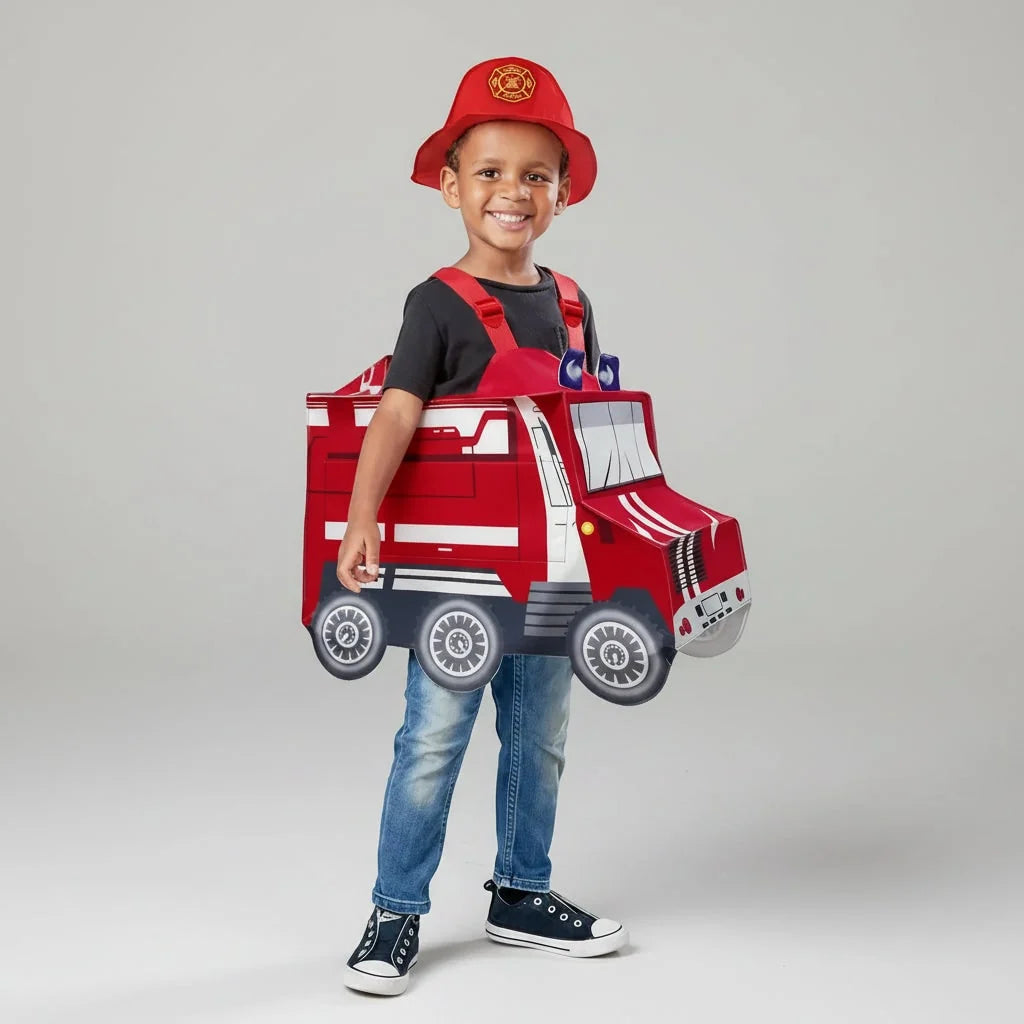 Children's Firefighter Costume Reflective Stripes Complete Set