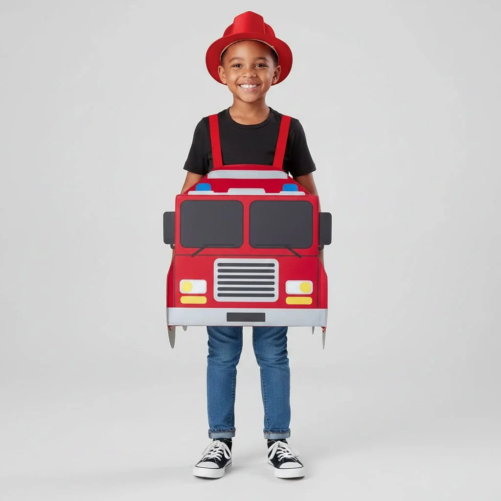 Children's Firefighter Costume Reflective Stripes Complete Set