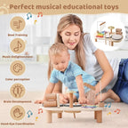 Children's Music Station Wooden Xylophone Drum & Bell