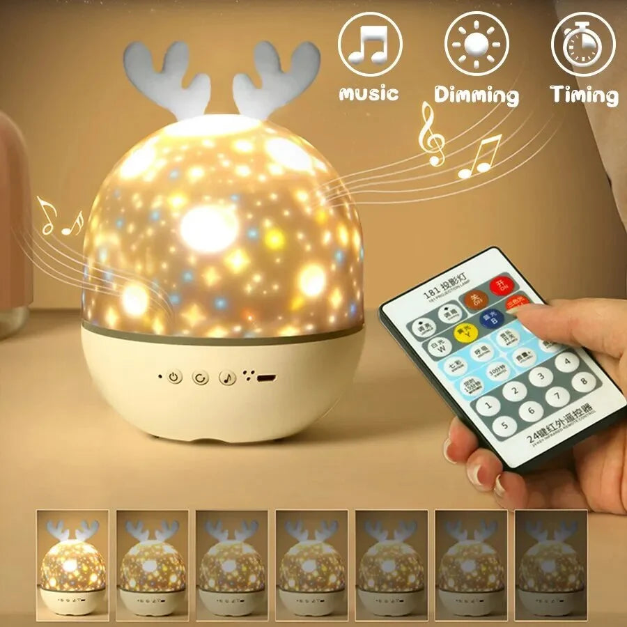 Children's Night Light Rotating Star Projector USB Rechargeable