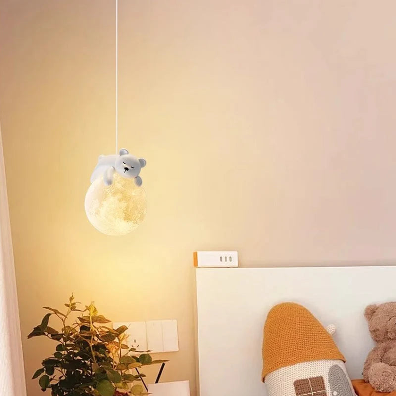 Children's Pendant Lamp Soft Diffused Shade Adjustable Height