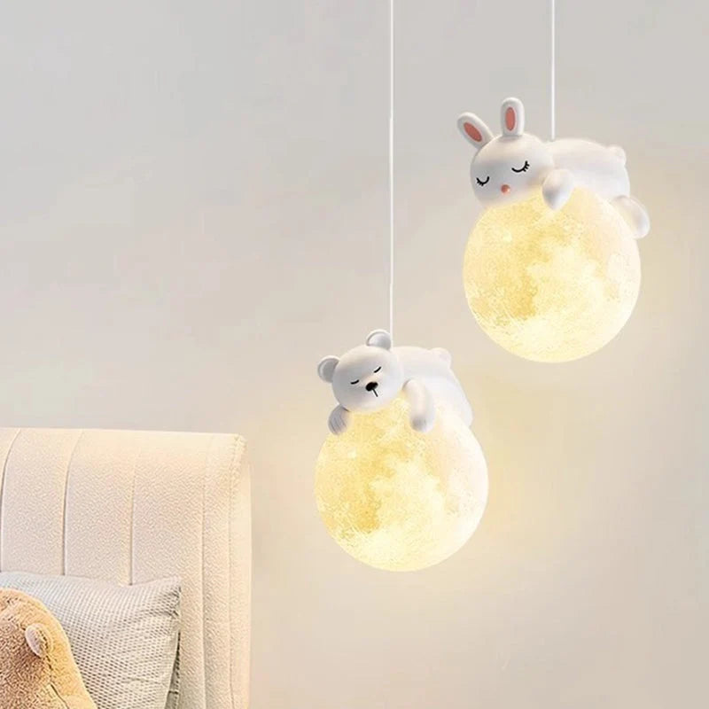 Children's Pendant Lamp Soft Diffused Shade Adjustable Height