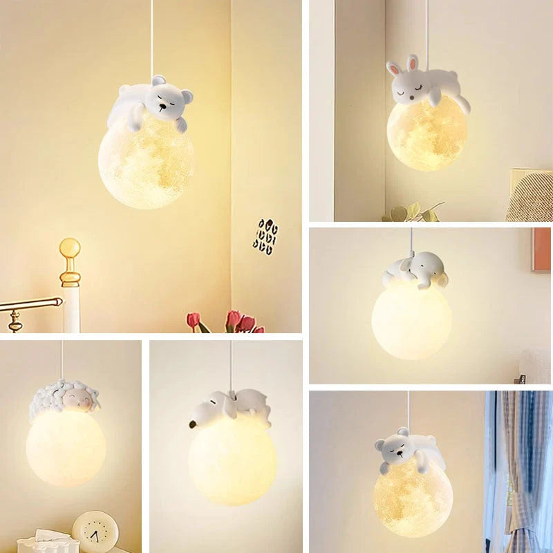 Children's Pendant Lamp Soft Diffused Shade Adjustable Height