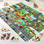 Children's Play Mat Farm & Road Non-Slip Backing
