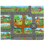 Children's Play Mat Farm & Road Non-Slip Backing