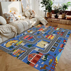 Children's Play Rug City Road Design Flannel Non-Slip Backing