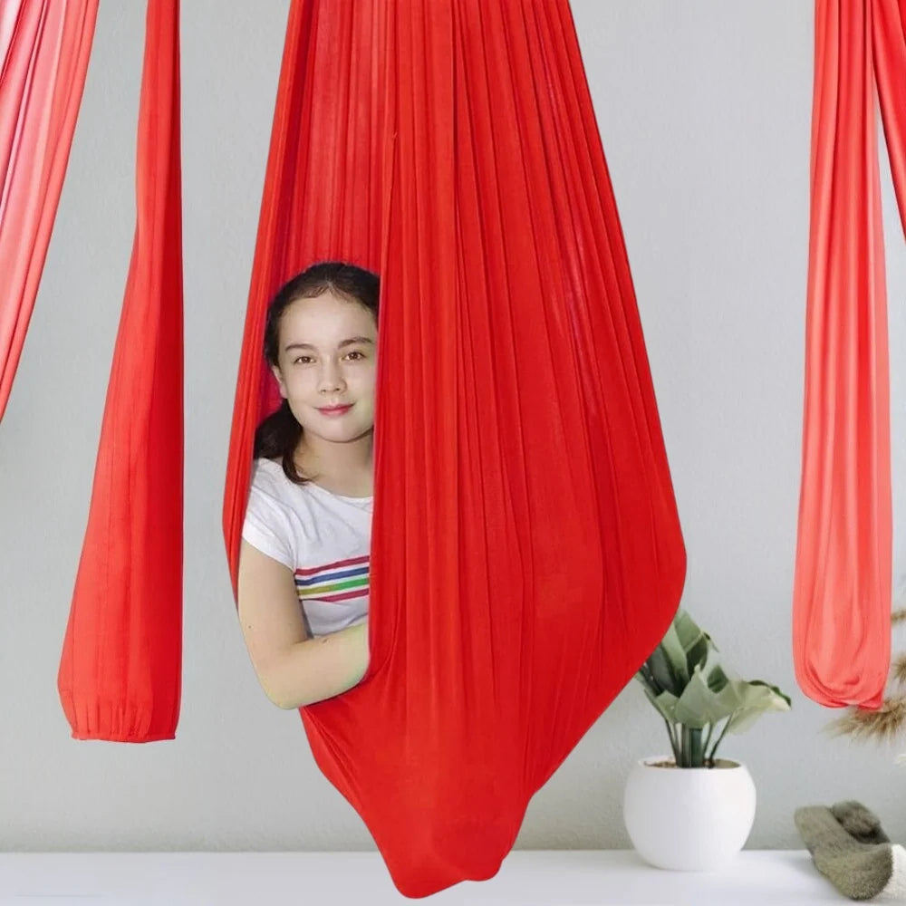 Children's Sensory Swing Elastic Fabric Rope & Hook