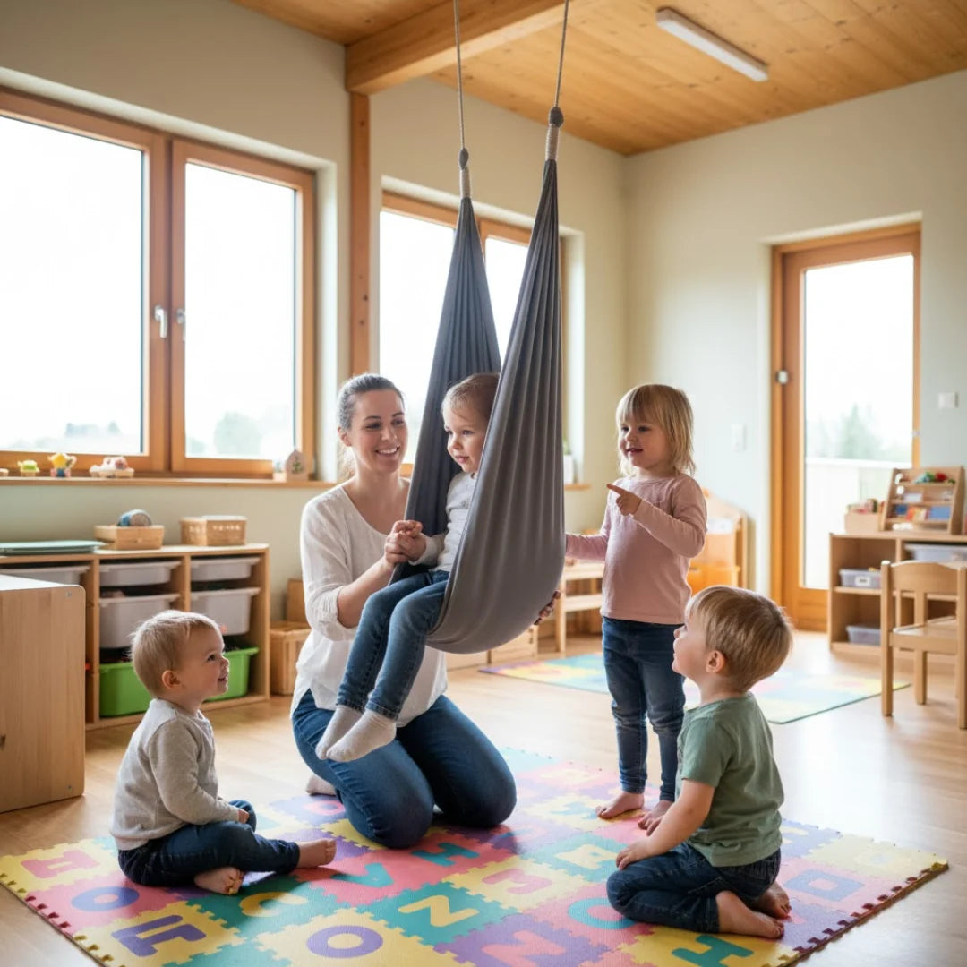 Children's Sensory Swing Elastic Fabric Rope & Hook