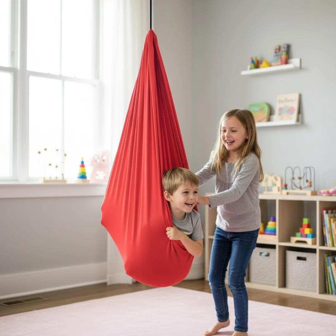 Children's Sensory Swing Elastic Fabric Rope & Hook
