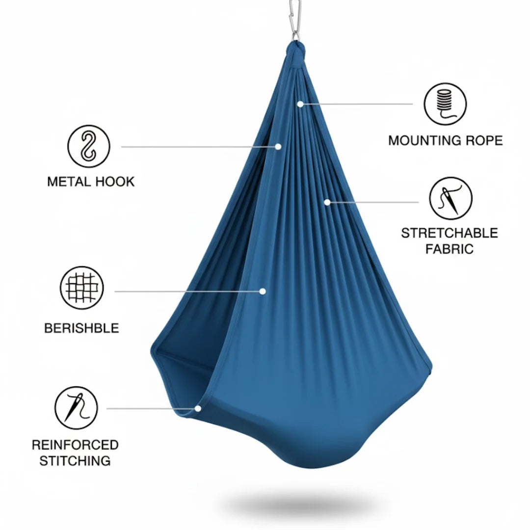 Children's Sensory Swing Elastic Fabric Rope & Hook
