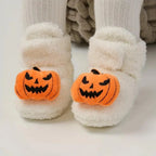Children's Slippers Ankle-High Fleece-Lined Slip-On Halloween Prints