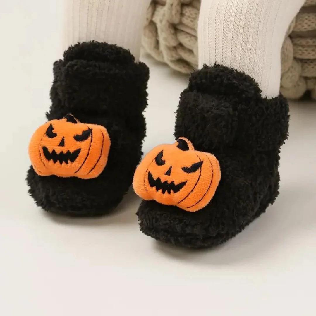 Children's Slippers Ankle-High Fleece-Lined Slip-On Halloween Prints