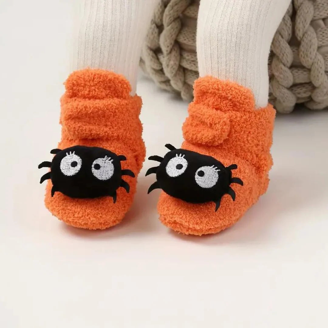 Children's Slippers Ankle-High Fleece-Lined Slip-On Halloween Prints