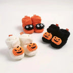 Children's Slippers Ankle-High Fleece-Lined Slip-On Halloween Prints