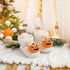 Children's Slippers Ankle-High Fleece-Lined Slip-On Halloween Prints