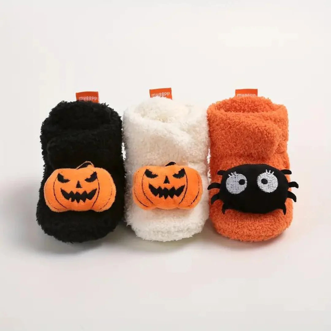 Children's Slippers Ankle-High Fleece-Lined Slip-On Halloween Prints