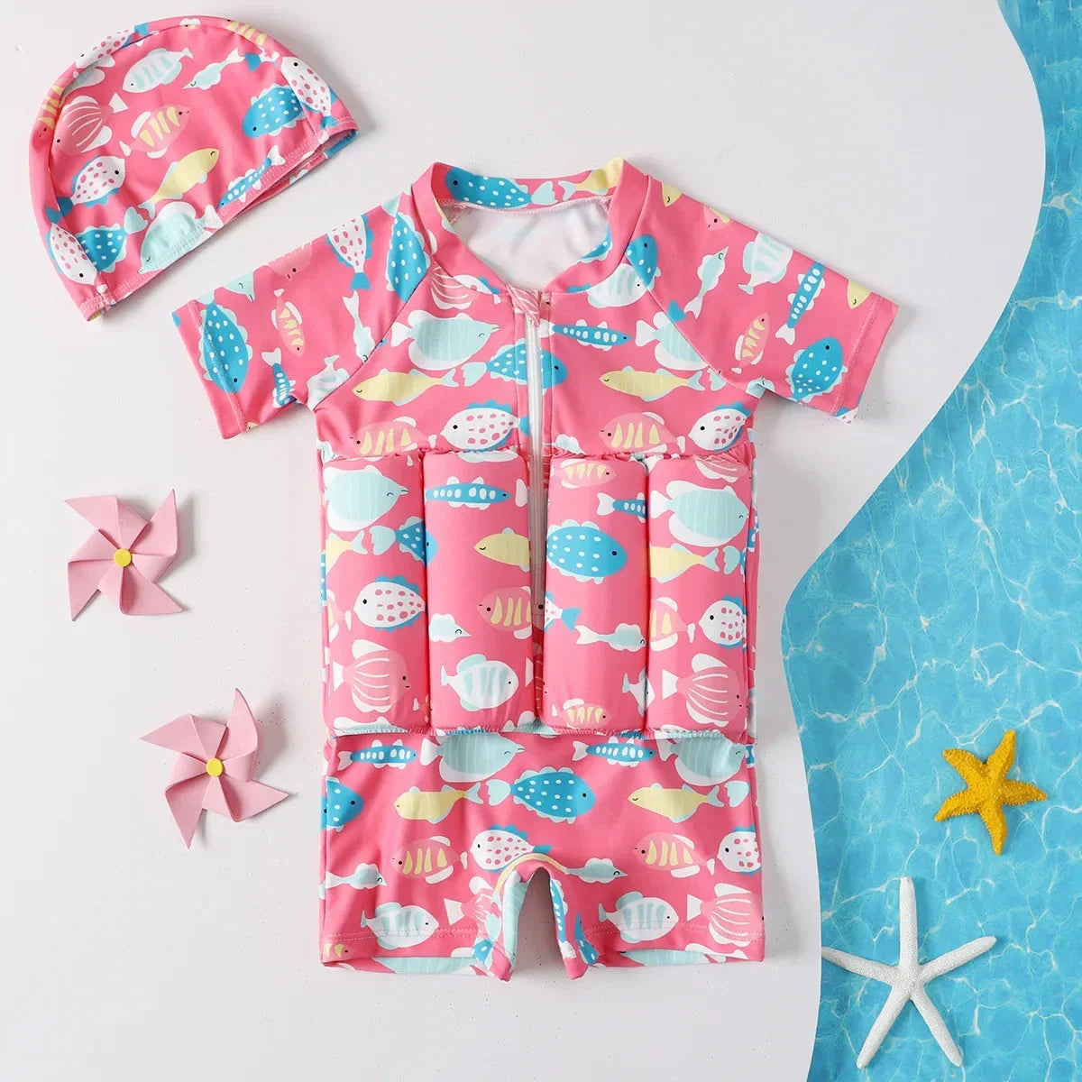 Children's Swimsuit Adjustable Flotation Removable Foam Floaters UPF 50+