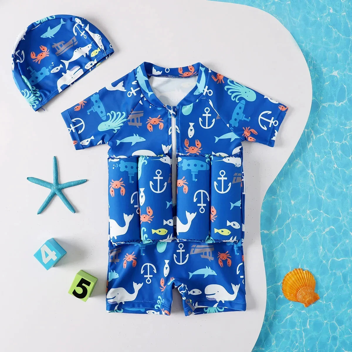 Children's Swimsuit Adjustable Flotation Removable Foam Floaters UPF 50+