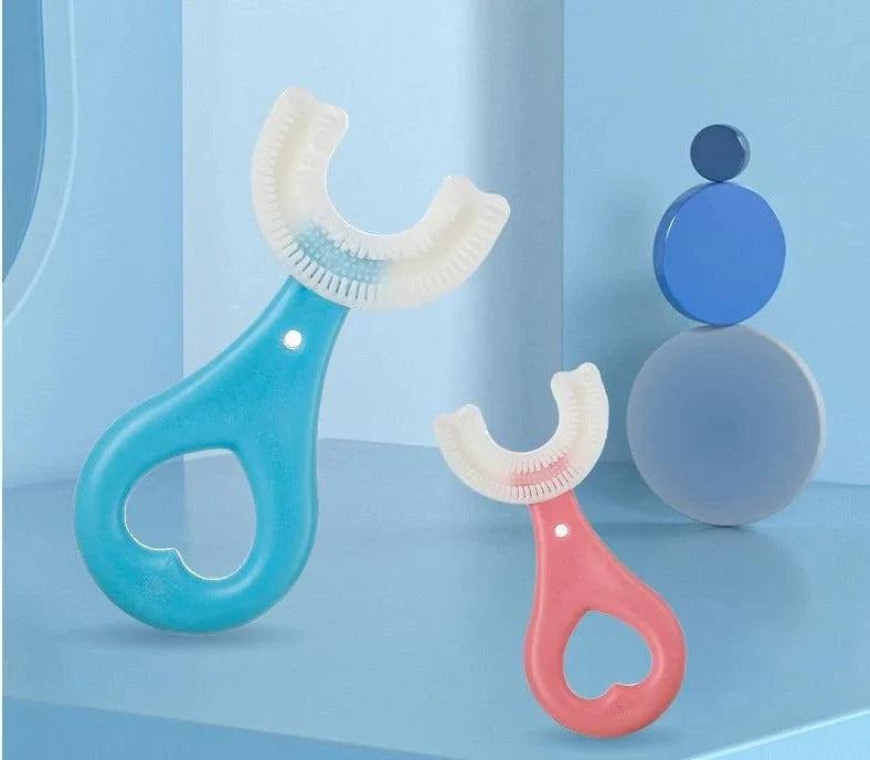 Children's Toothbrush U-Shaped 360 Degree Coverage Non-Slip Handle