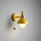 Children's Wall Sconce Pastel Shade Pull Switch